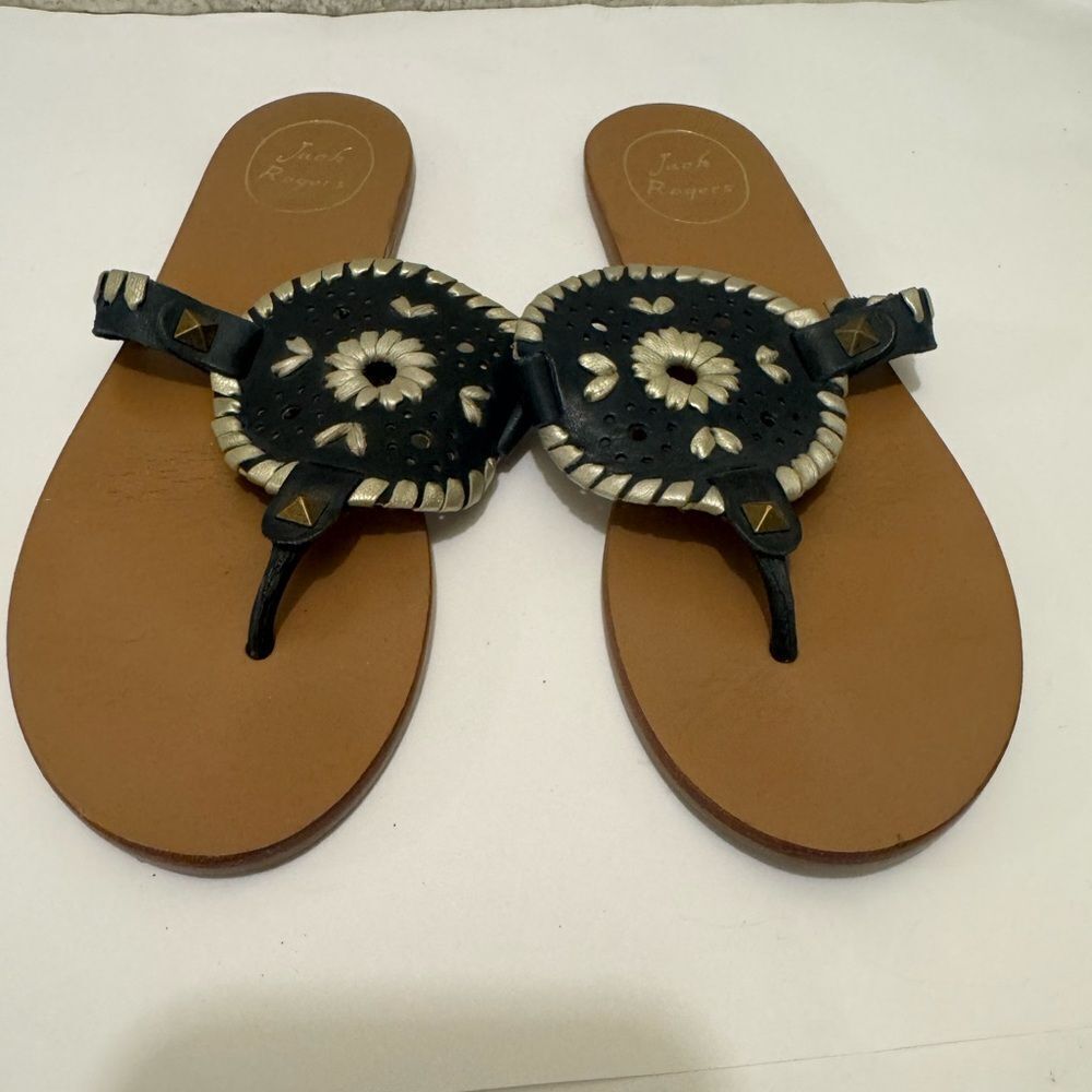 Jack Rogers Navy and Cream Sandals